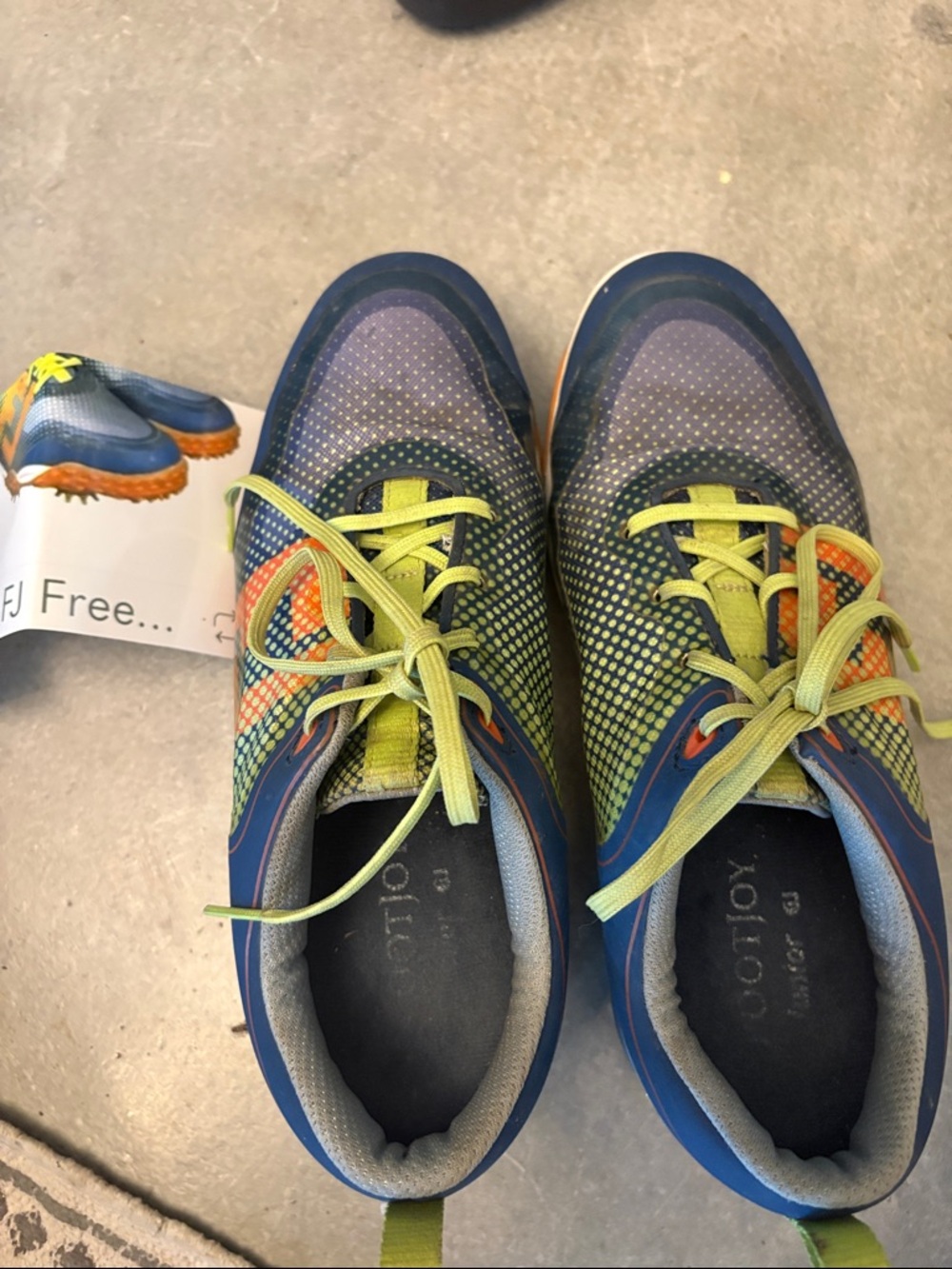 Womens Breathable Golf Shoes in Blue and Lime -